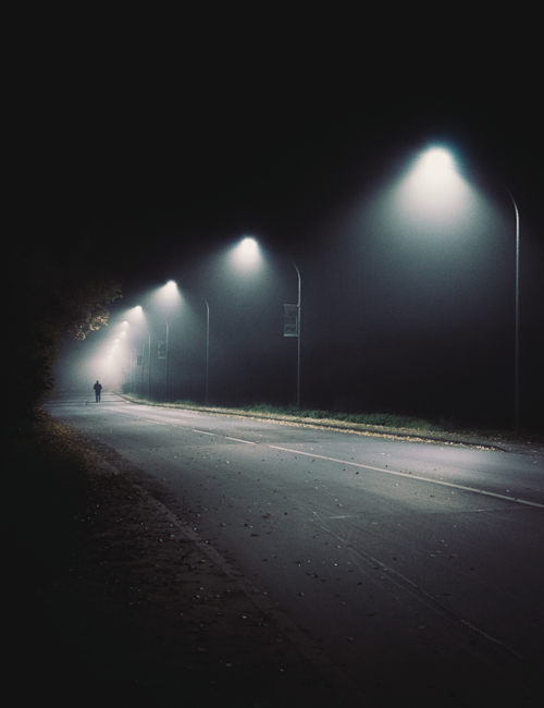 LED street lights with bright white light